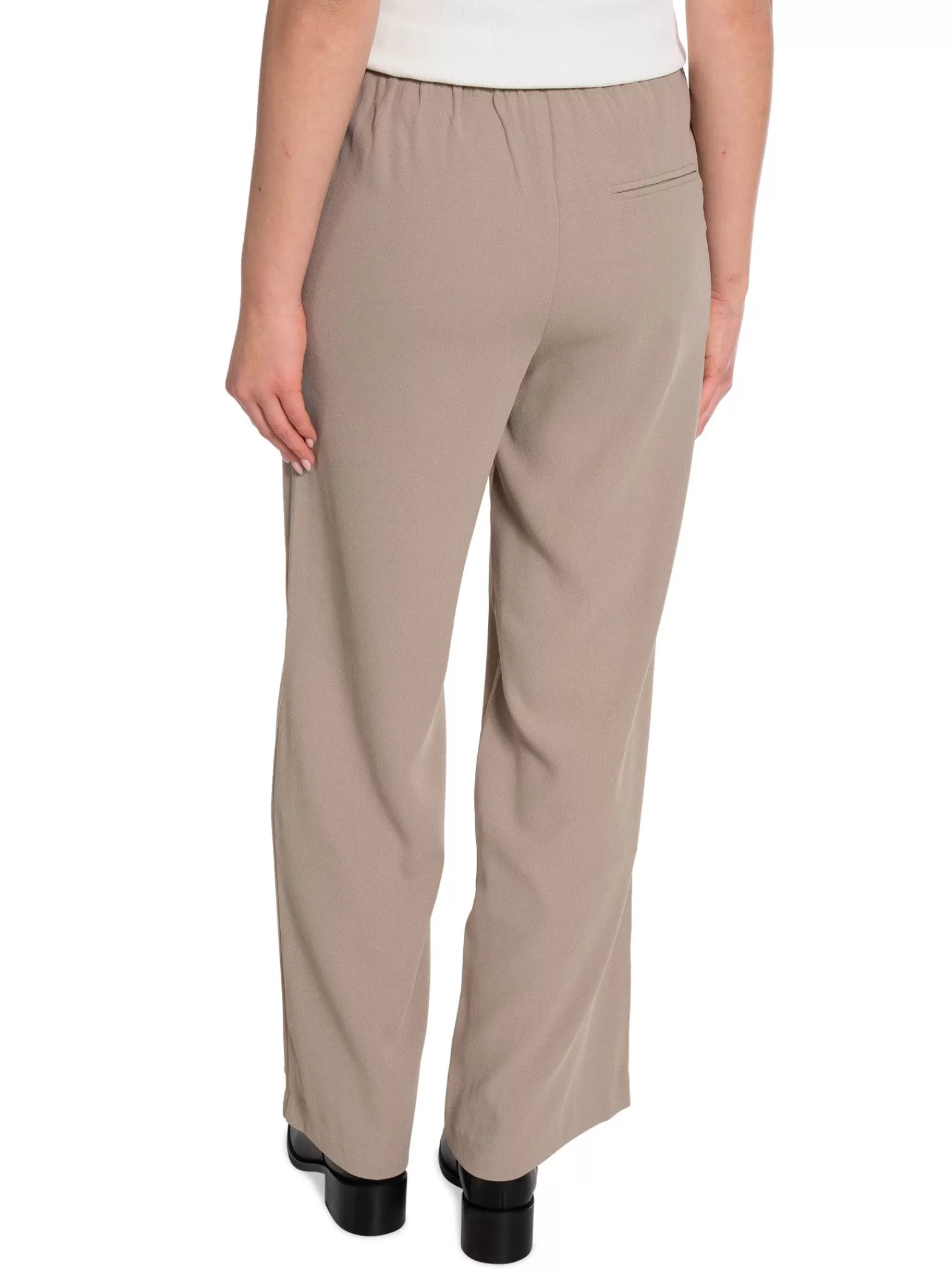 Selected Femme Byxa Tinni Relaxed Mw Wide Greige^ Byxor