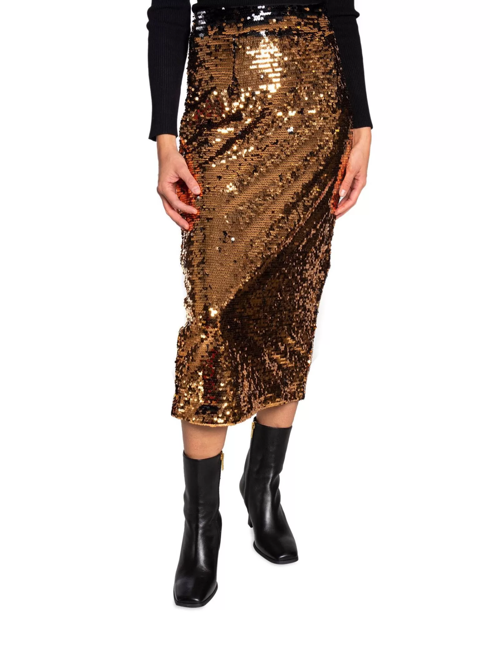 Selected Femme Kjol Rosaline Sequins Slit Copper^ Kjolar