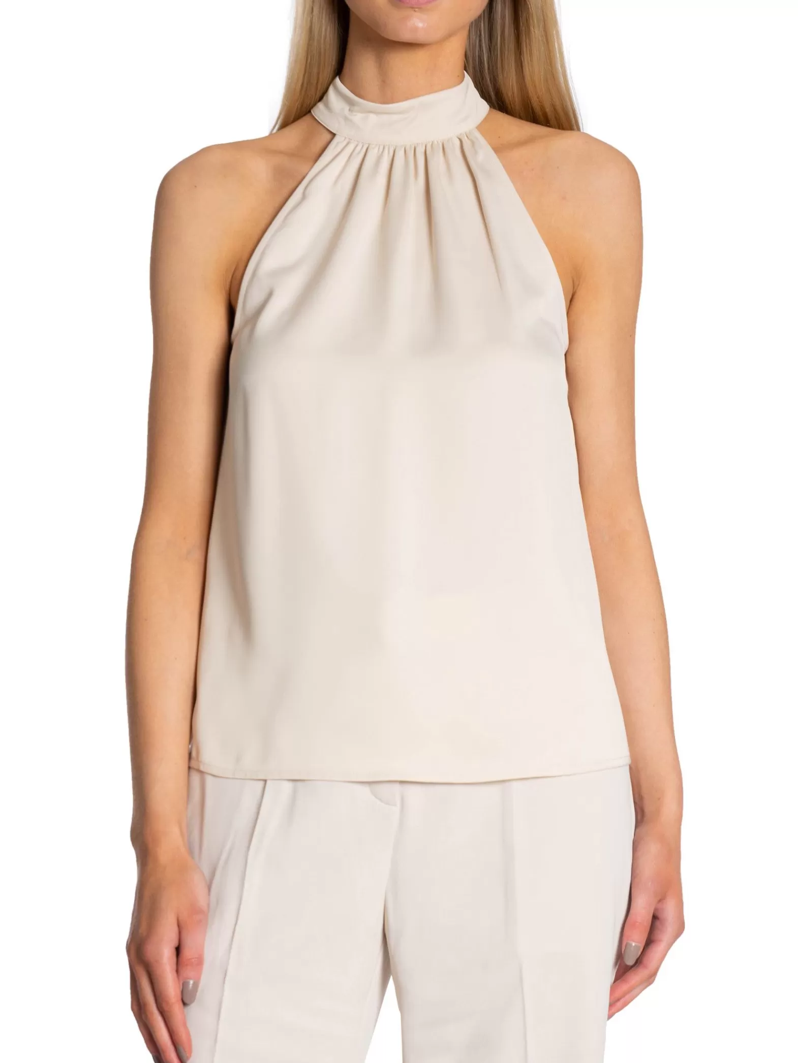 Selected Femme Linne Rachelle Halter Neck Birch^ Linnen