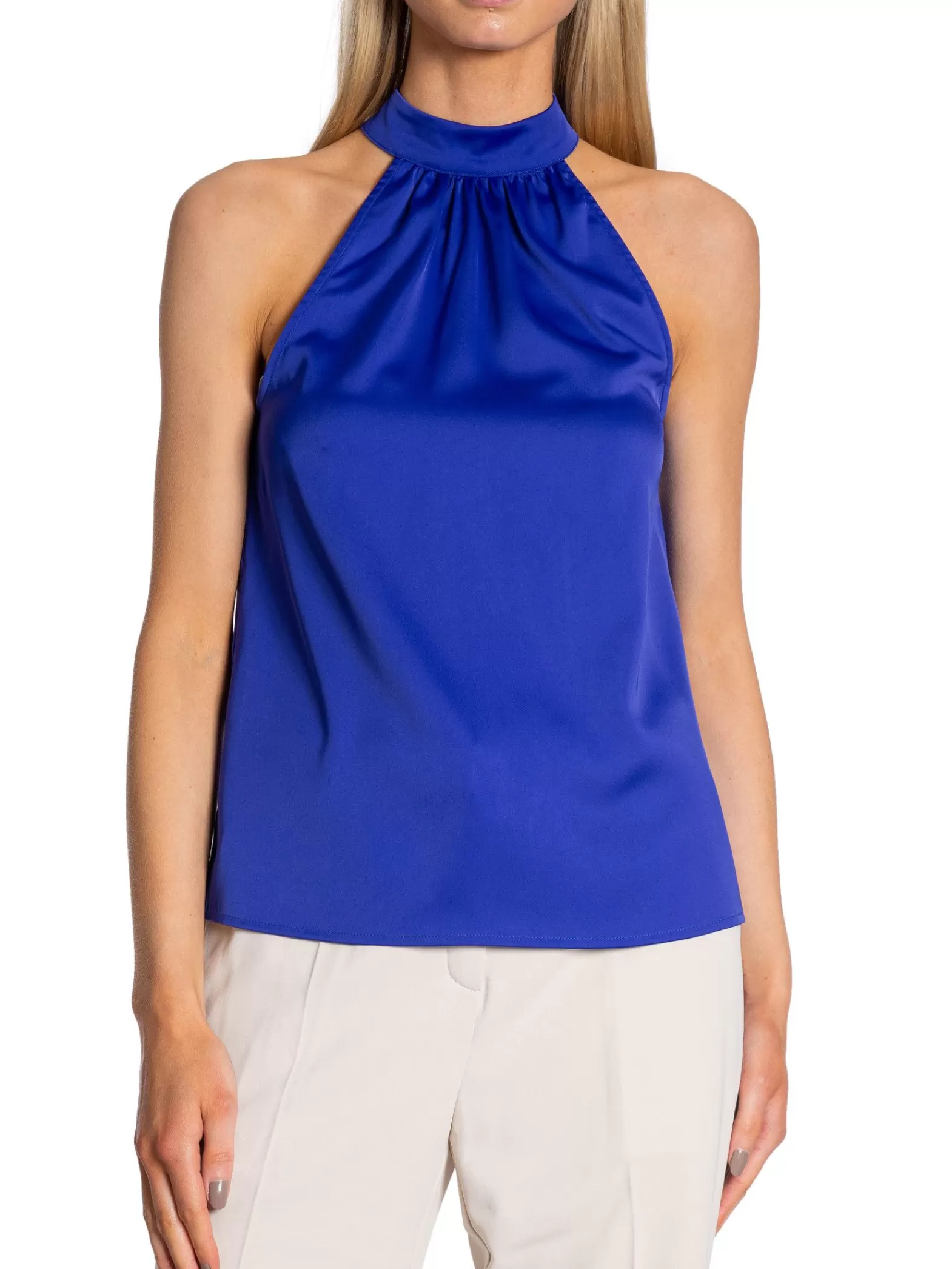 Selected Femme Linne Rachelle Halter Neck Royal Blue^ Linnen