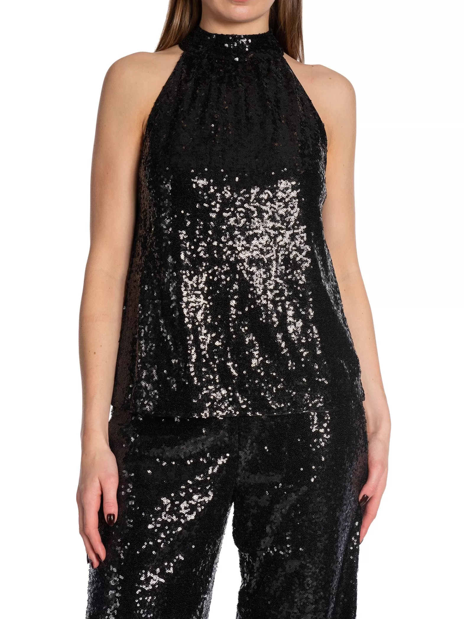 Selected Femme Topp Alaia Halterneck Sequins Black^ Toppar