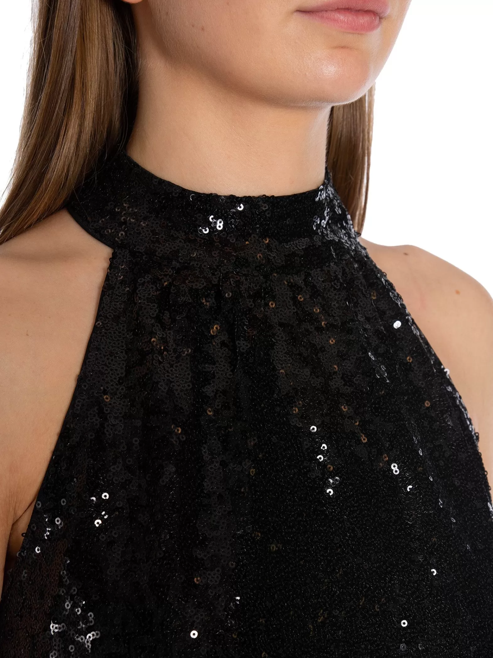 Selected Femme Topp Alaia Halterneck Sequins Black^ Toppar