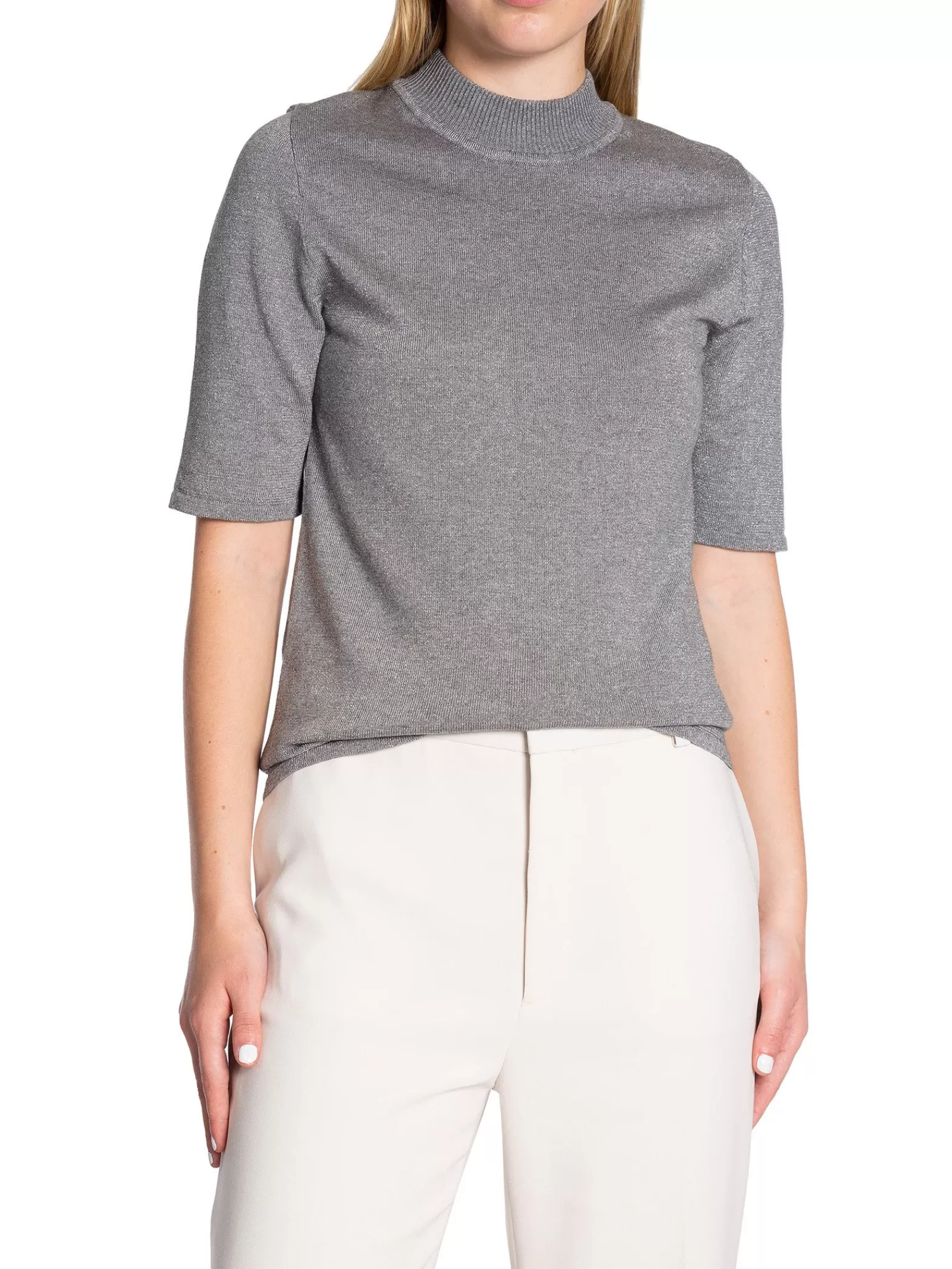 Selected Femme Topp Lura Lurex Grey Melange^ Toppar