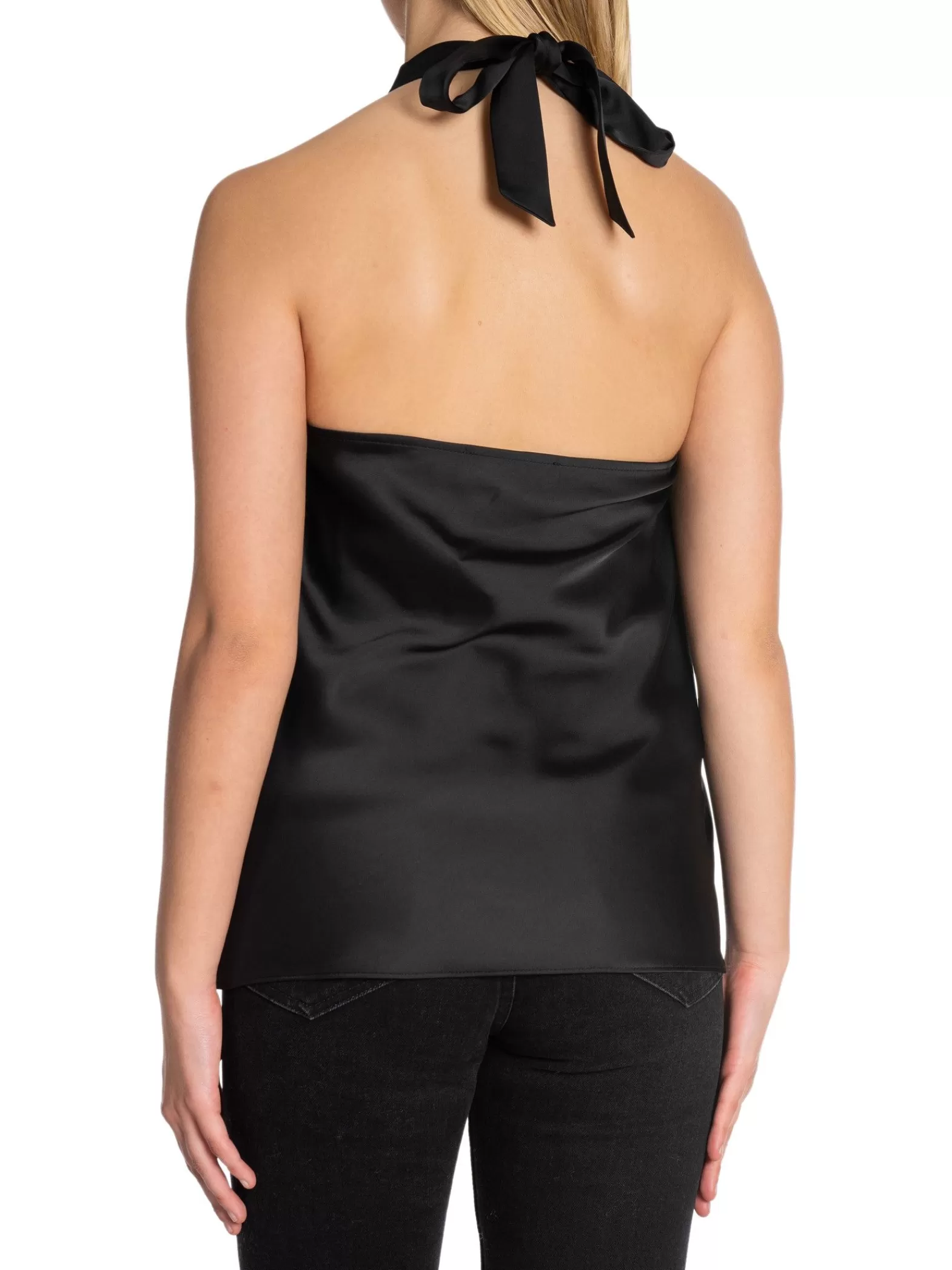 Selected Femme Topp Renata Halterneck Satin Black^ Toppar