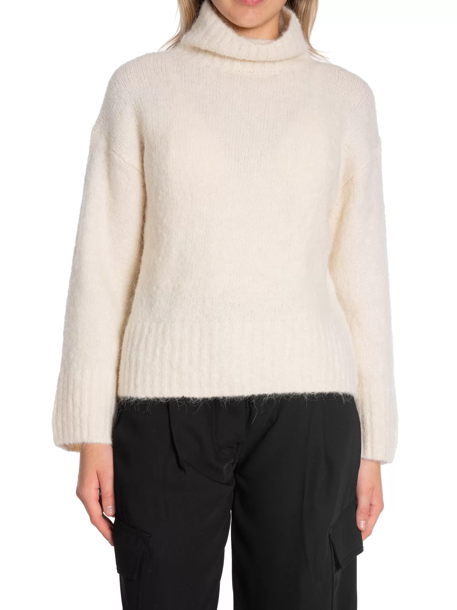 Selected Femme Troja Gabella Ls Knit High-Neck Birch^ Tröjor & Koftor