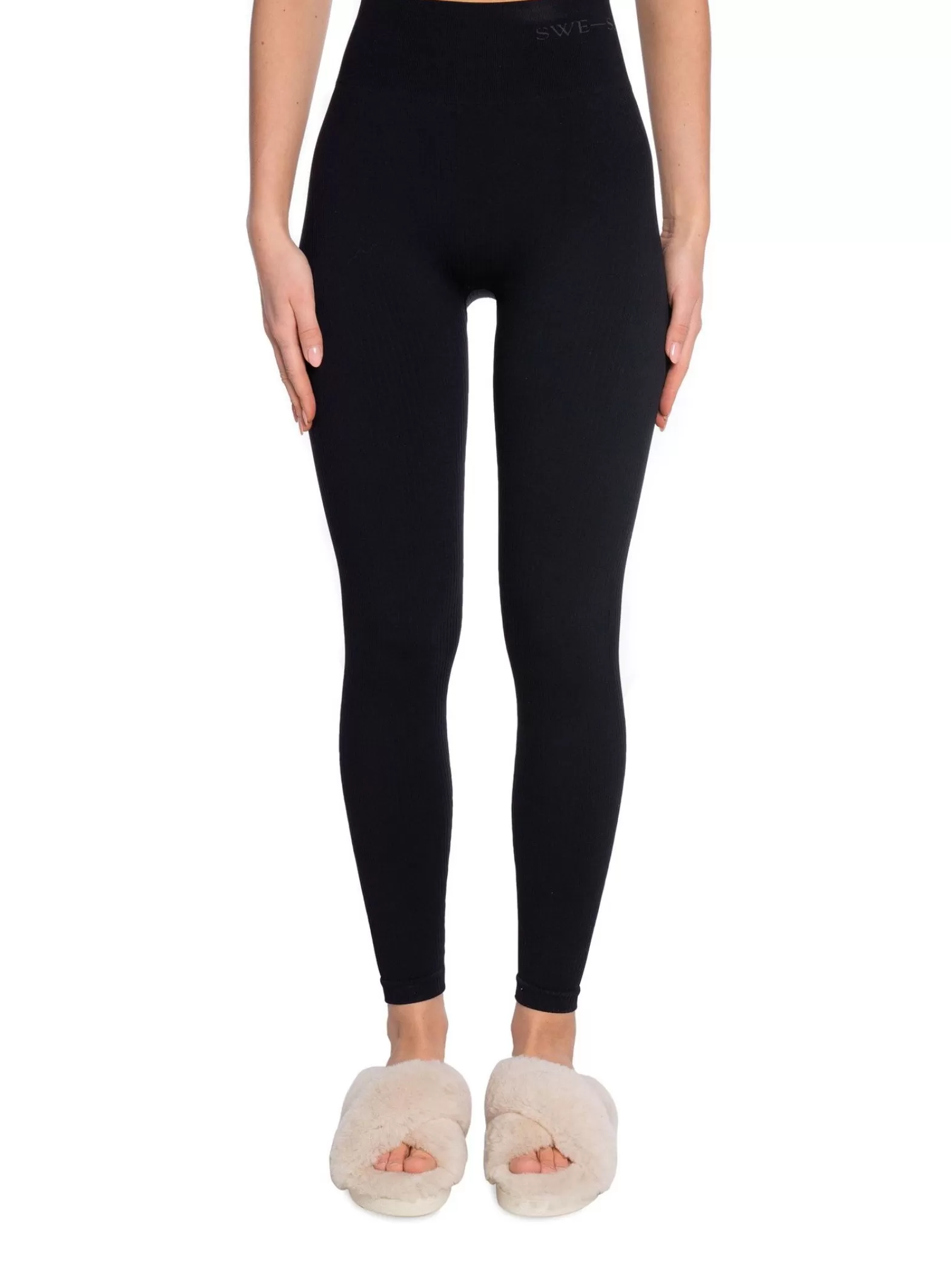 Swedish Stockings Leggings Tyra Rib Black^ Sport & Träning