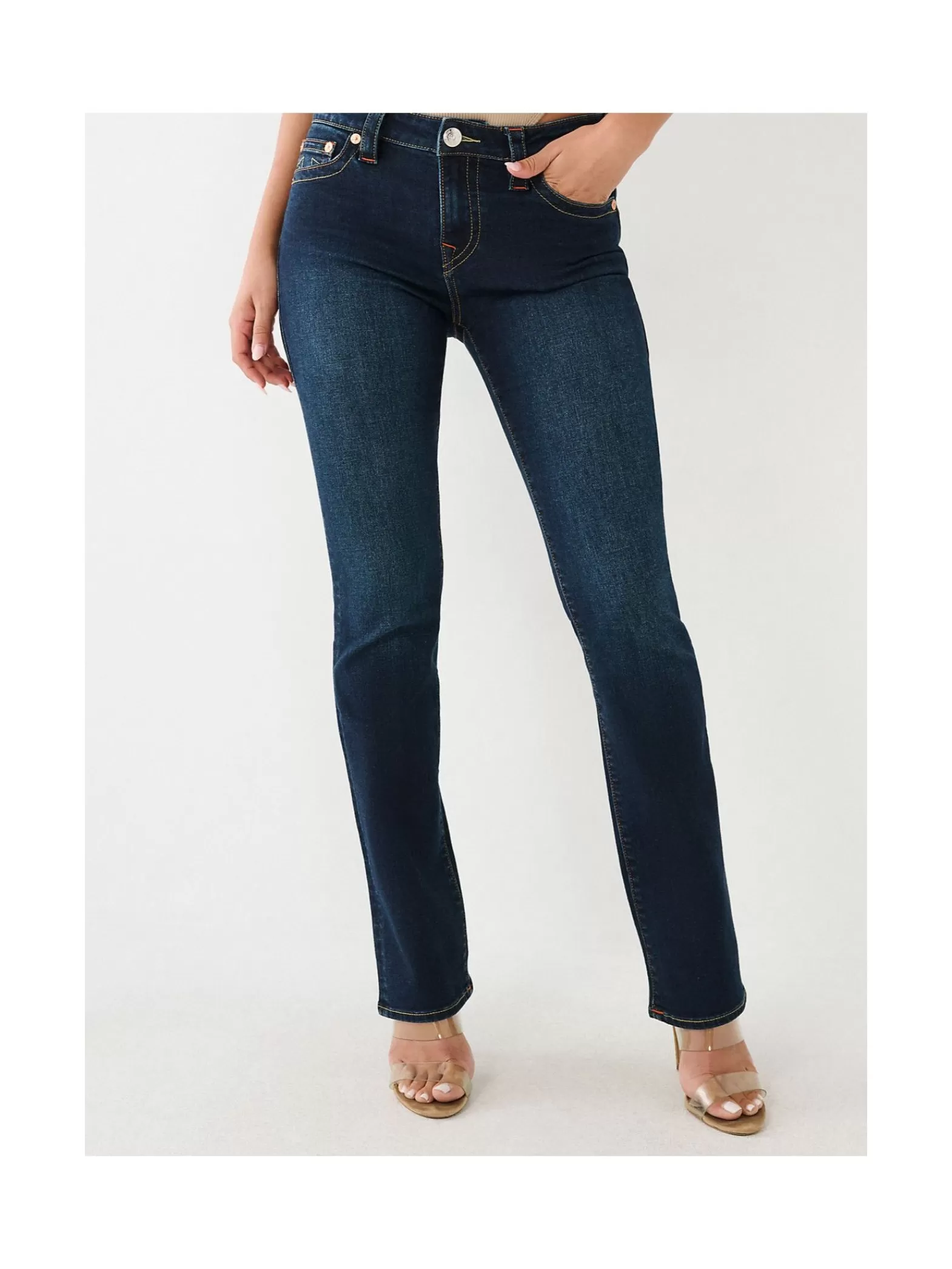 True Religion Jeans Billie Mid Rise Straight Muddy Waters^ Jeans