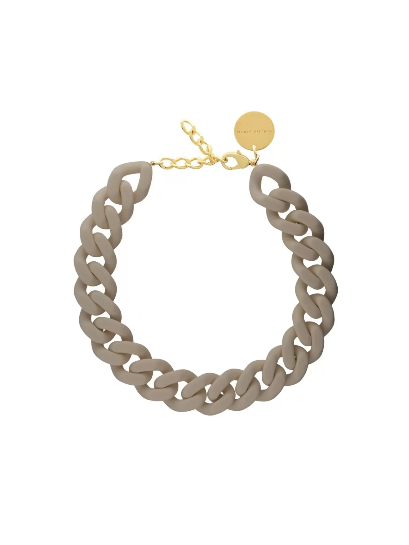 Vanessa Baroni Halsband Flat Chain Matt Light Taupe^ Smycken