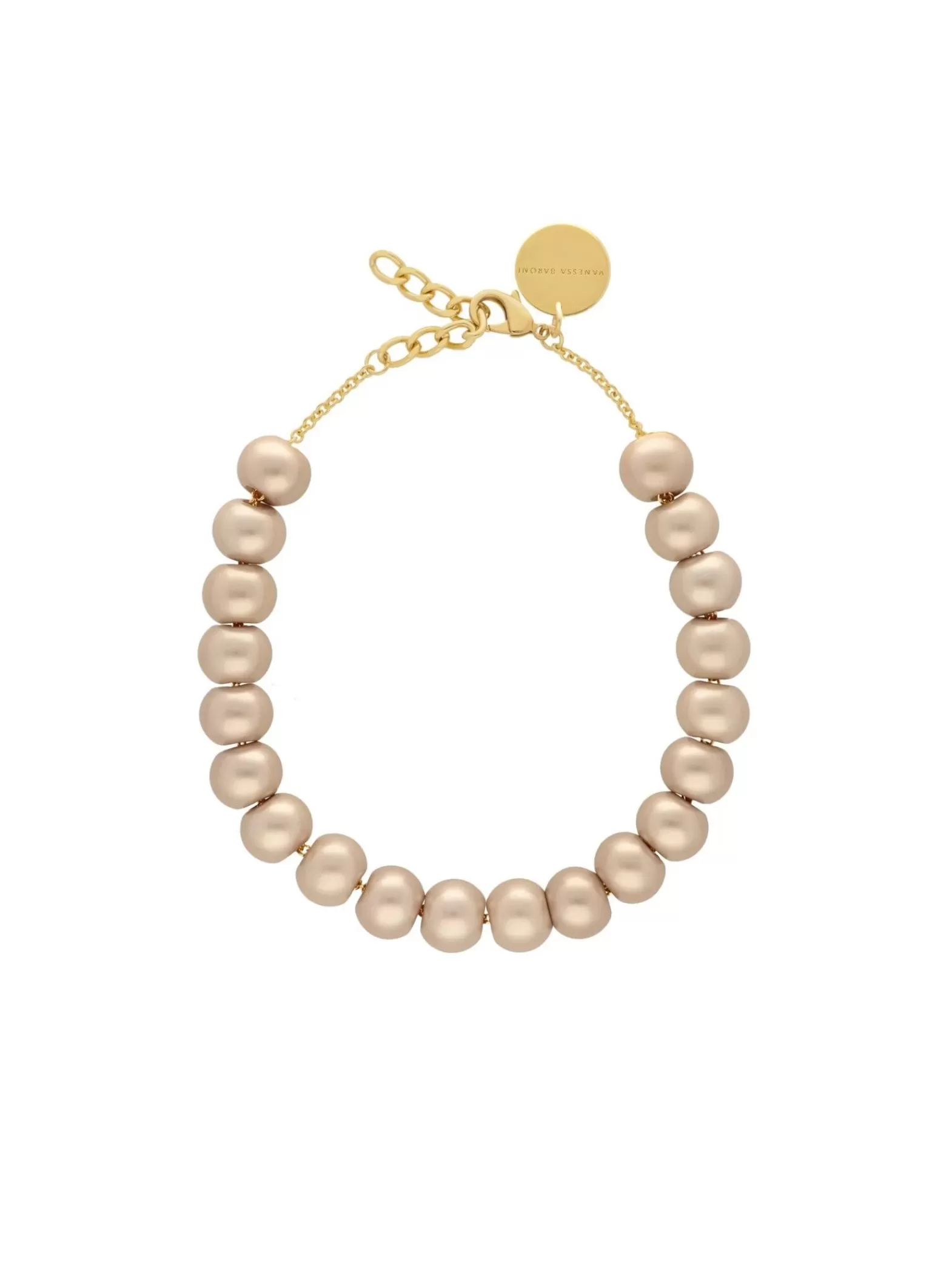 Vanessa Baroni Halsband Small Beads Short Champagne Pearl^ Smycken