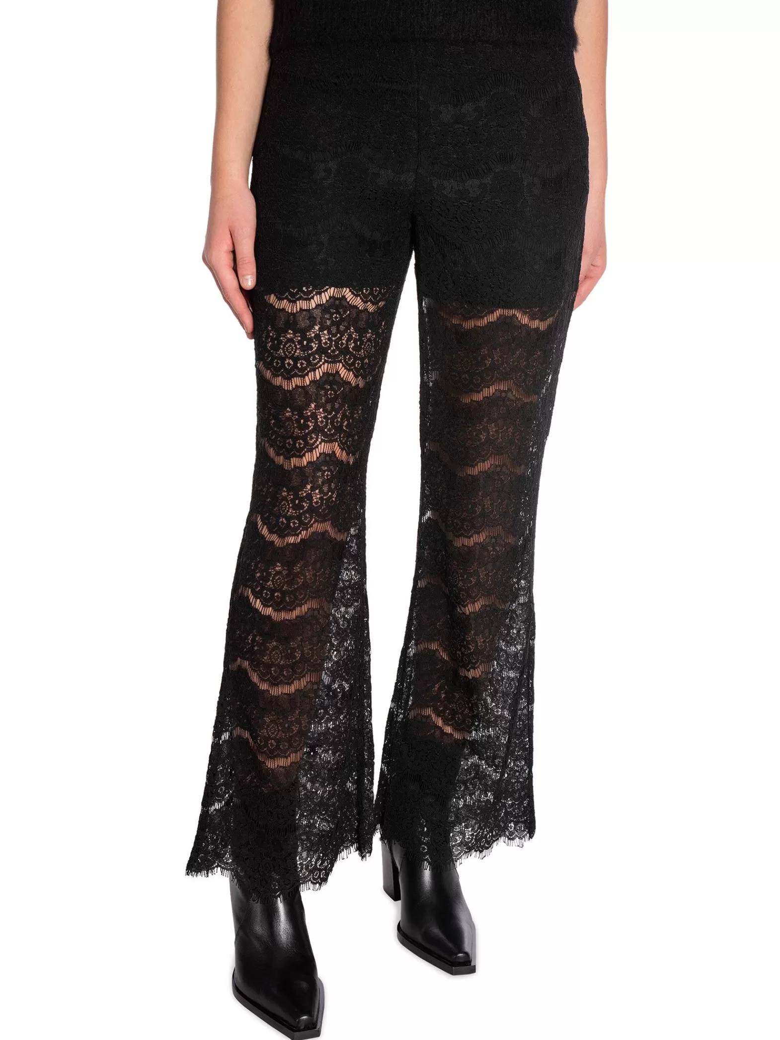 Y.A.S Byxa Yaslarisso Hw Lace Pants Black^ Byxor