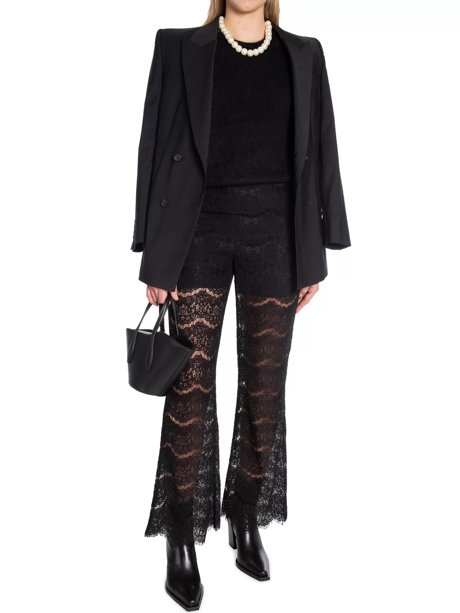 Y.A.S Byxa Yaslarisso Hw Lace Pants Black^ Byxor